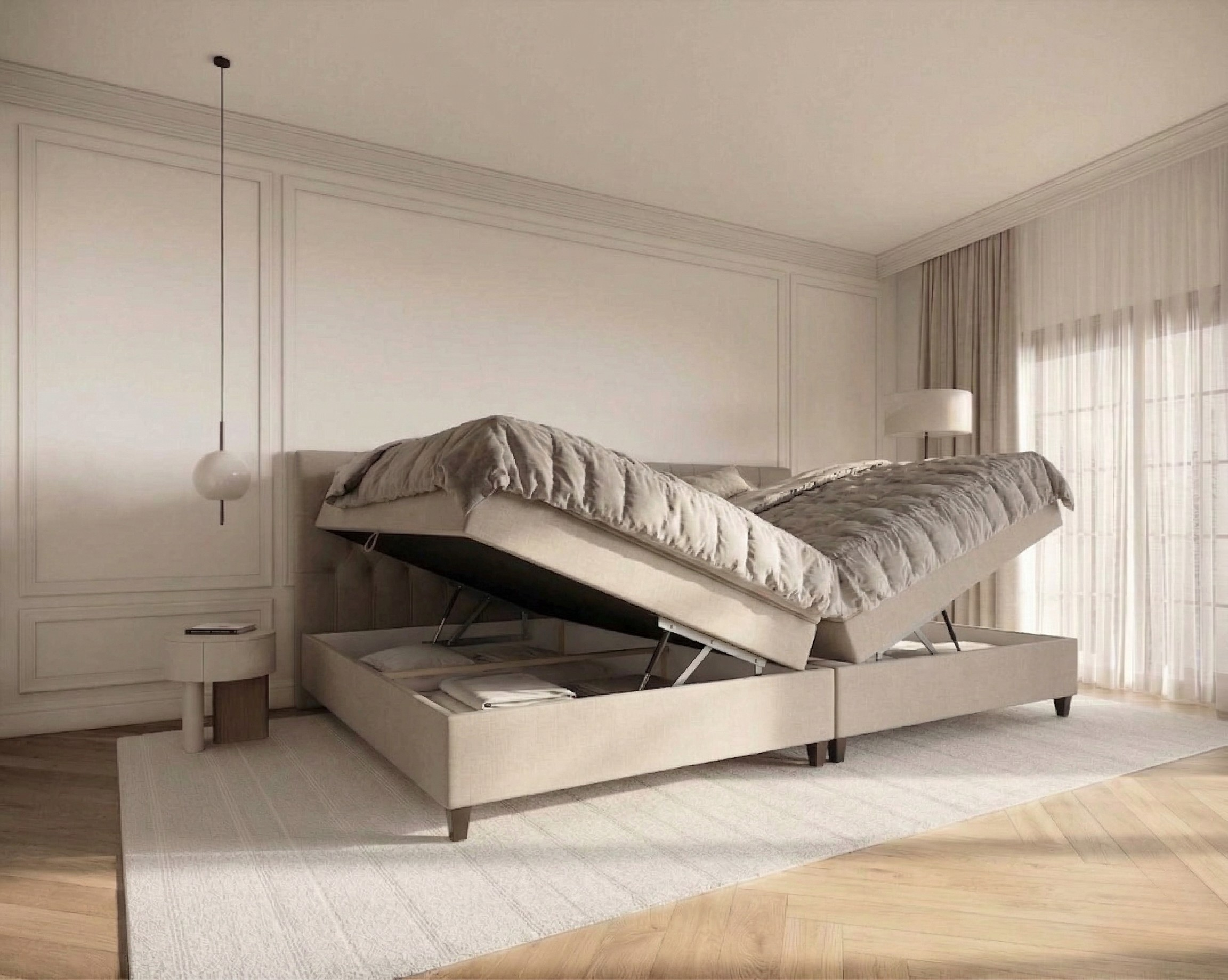 Hellerup Familieseng Med Opbevaring - 240x200 - Sand (Cover02)